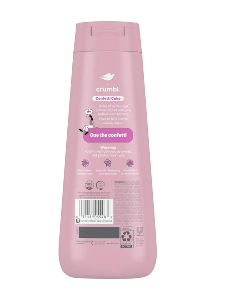Dove x Crumbl Moisturizing Liquid Body Wash | Confetti Cake | 20oz Wash