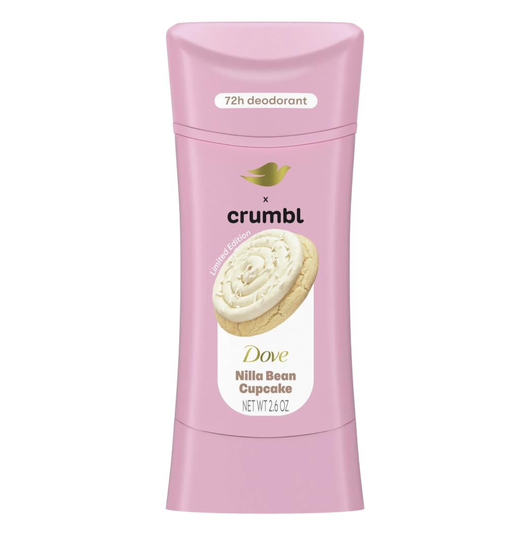 Dove x Crumbl 1 Pack Deodorant Stick Crumbl Nilla Bean Cupcake Aluminum Free, 2.6 oz